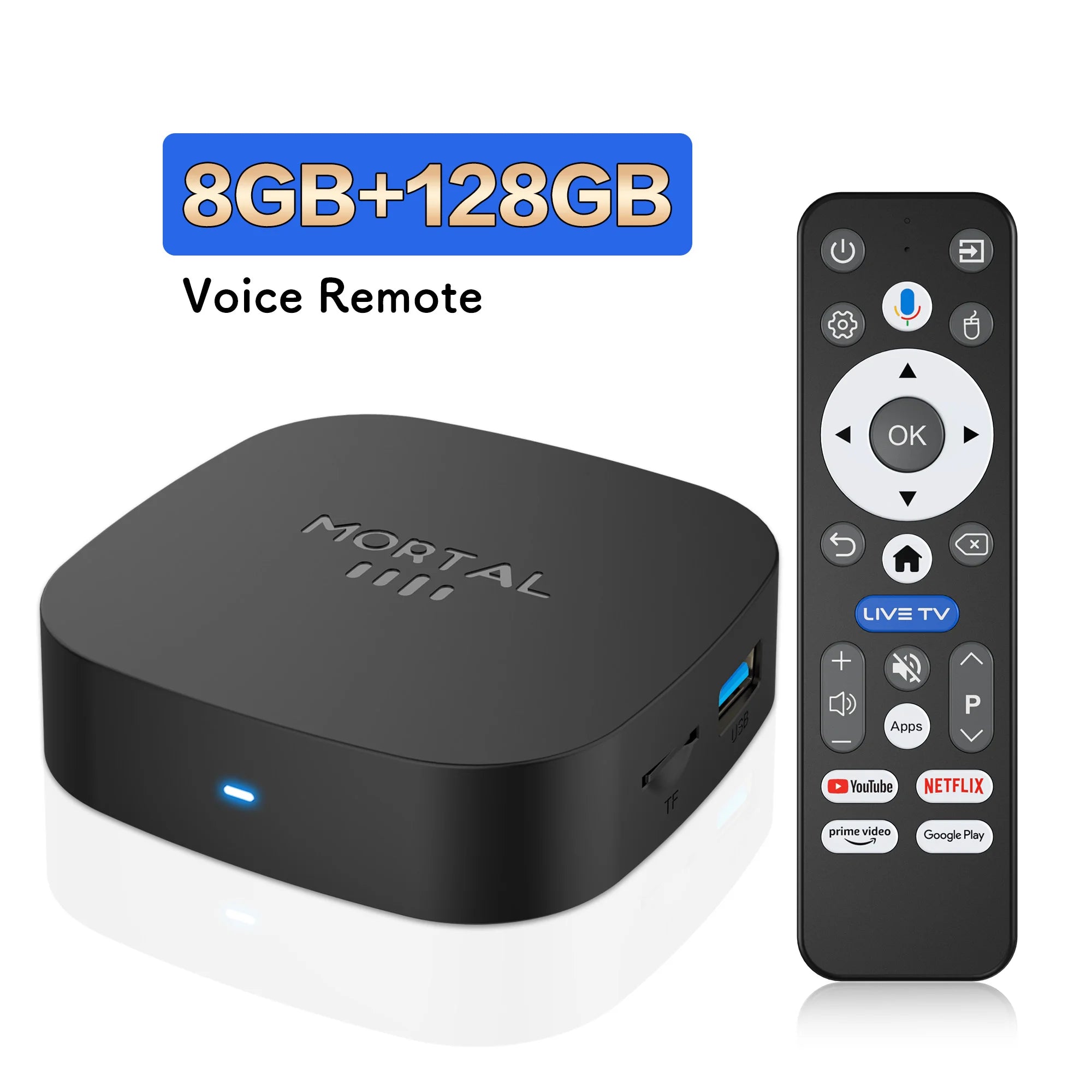 Novo T1+ 8K HD TV Box 2025 com Android 16.0, processador RK3518 Quad Core, 8GB de RAM, 128GB de ROM, Wi-Fi duplo 2.4G/5.8G e leitor de multimédia para cinema em casa.