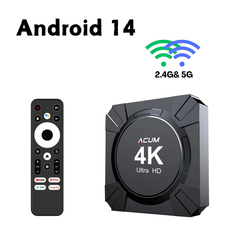 Android 14 TV Box Allwinner H313 2GB 16GB 4K Media Player com Comando Remoto por Voz ATV STB Dual-Band WiFi 2.4G 5G Smart Set Top Box
