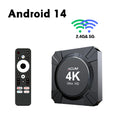 Android 14 TV Box Allwinner H313 2GB 16GB 4K Media Player com Comando Remoto por Voz ATV STB Dual-Band WiFi 2.4G 5G Smart Set Top Box