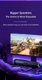 Coluna de Som 4D para Computador Bluetooth 5.0 com Fio, Som Surround, Barra de Som Estéreo com Subwoofer para Portátil, Notebook e PC