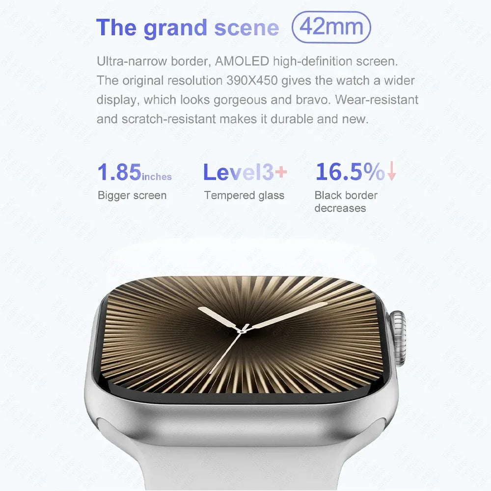 Novo Smartwatch DT Watch X Mini com Menu 3D, Vídeo, TWS, IA, Voz, Bússola, Teste de Saúde e Desporto, Música e Ecrã AMOLED de 1,85 polegadas para Mulher.