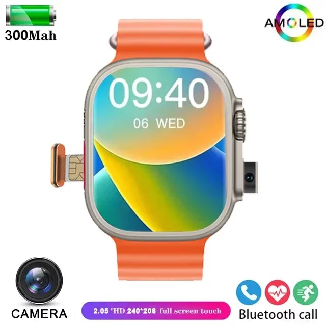 Novo Smartwatch T83 Pro 2026 4G Android 10.0 Ecrã AMOLED de 1,96 polegadas Câmara de 200 W Pixels Chamada de Vídeo GPS Rastreamento de mais de 100 Desportos Smartwatch Masculino