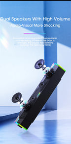 Coluna de Som 4D para Computador Bluetooth 5.0 com Fio, Som Surround, Barra de Som Estéreo com Subwoofer para Portátil, Notebook e PC